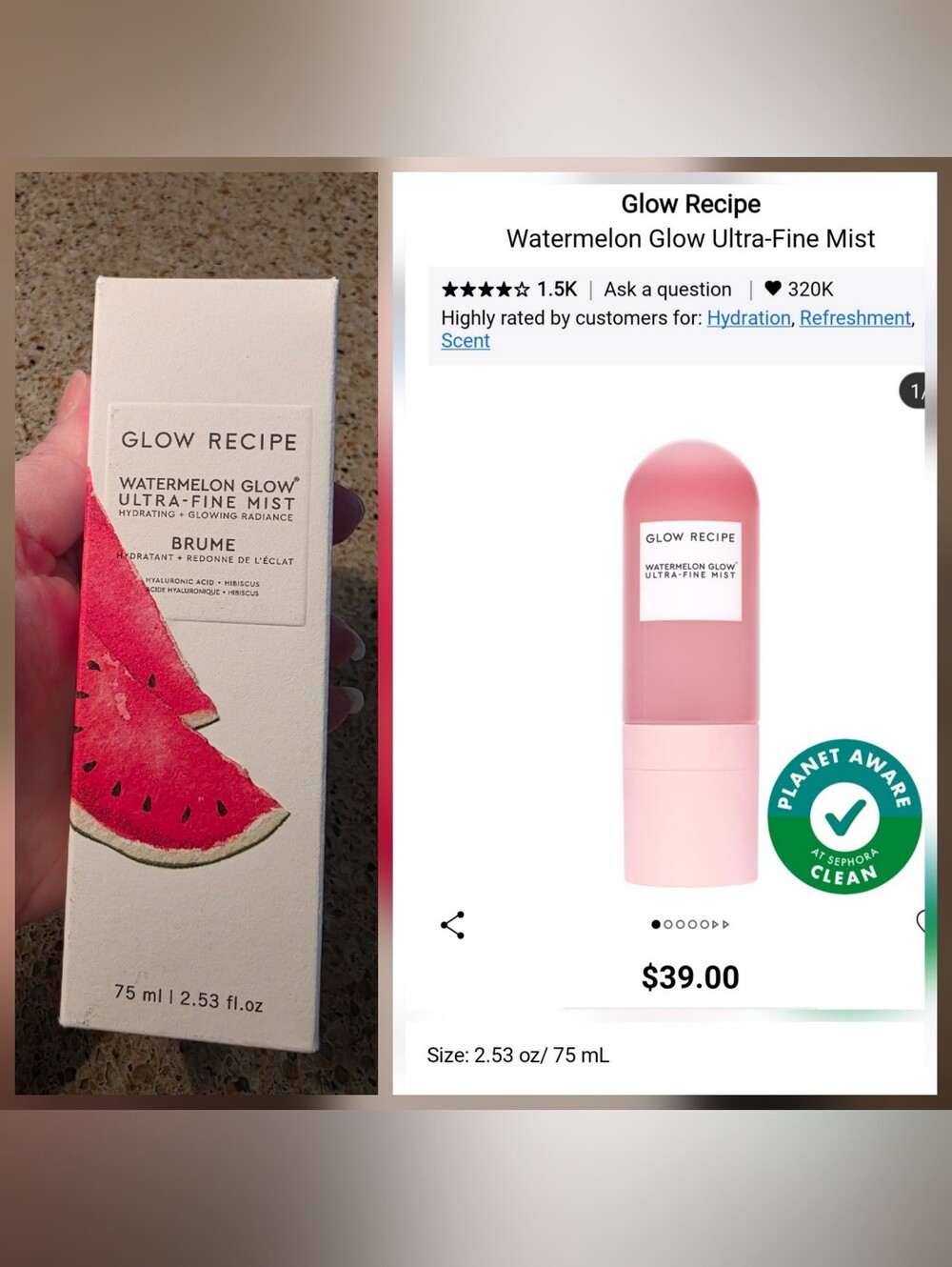 Glow Recipe Pink Watermelon Glow Ultra-Fine Facial Mist